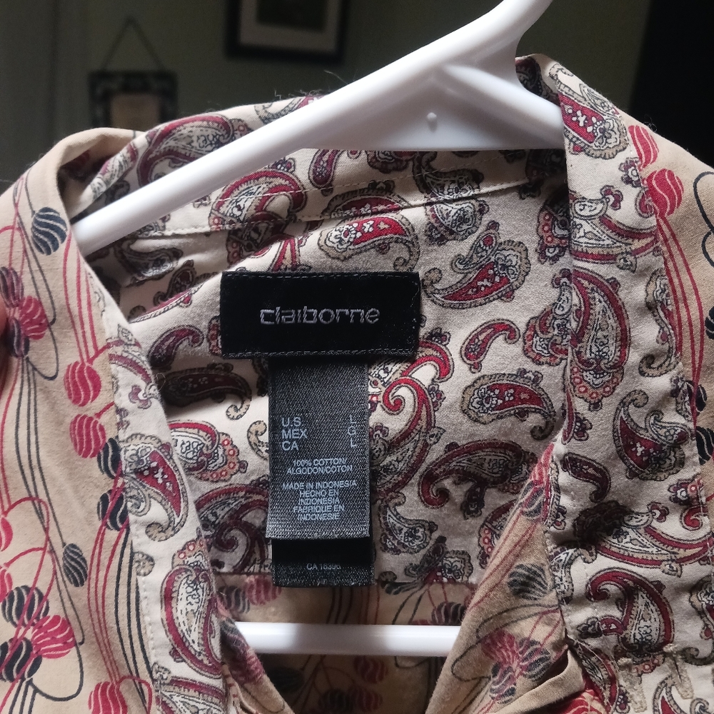 Claiborne Large Mens Dress Shirt